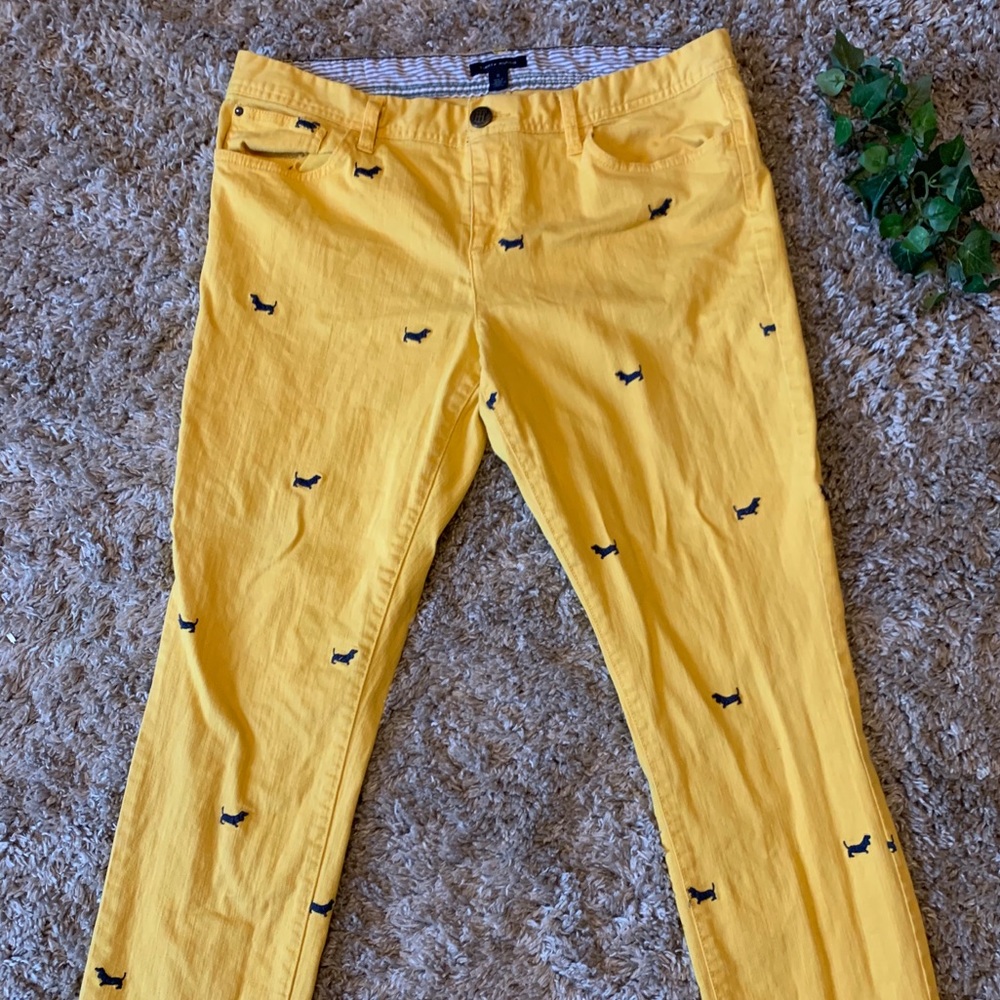 Yellow Tommy Hilfiger Dachshund-Embroidered Pants